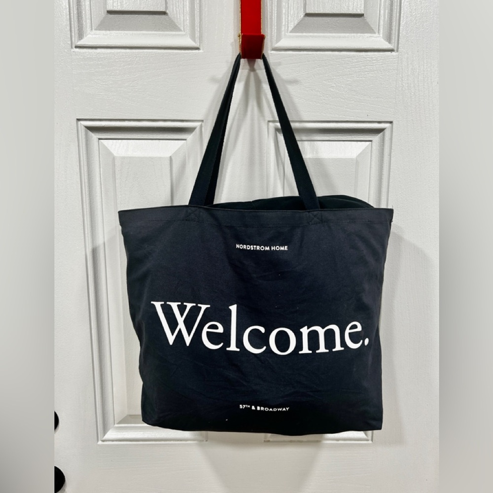 NORDSTROM Home 57th & Broadway Blue large  Shoulder Tote Bag canvas welcome